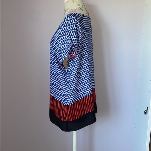 Vince Camuto Blue and White Boxy Blouse - Picture 6 of 10